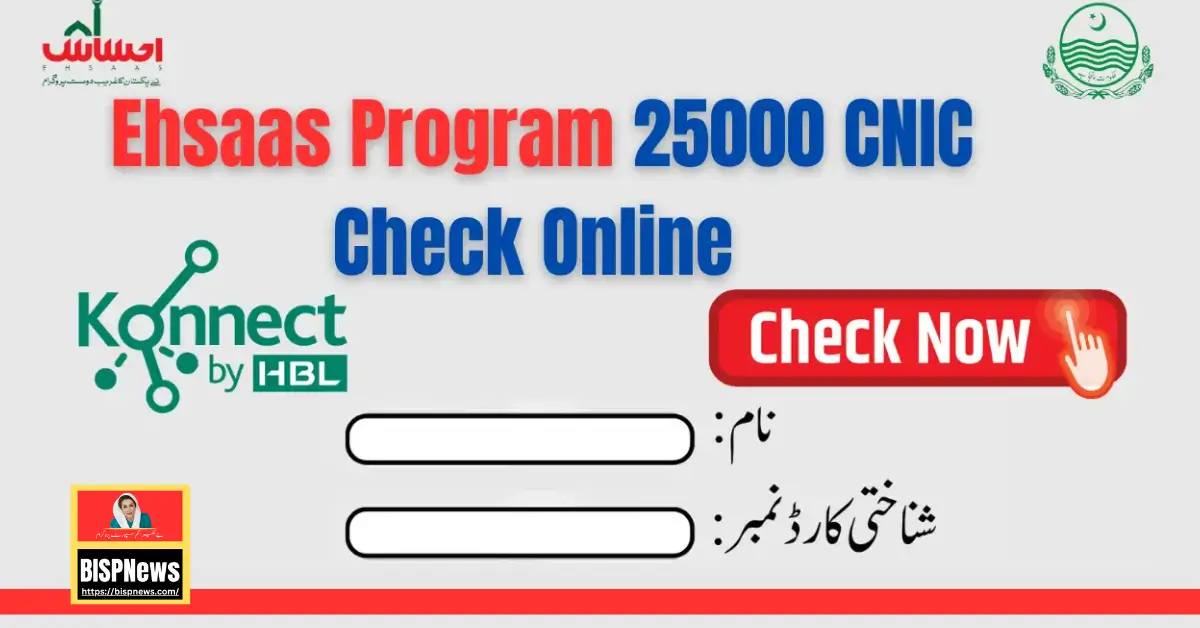 Ehsaas Program 25000 CNIC Check Online | BISP 8171 Portal