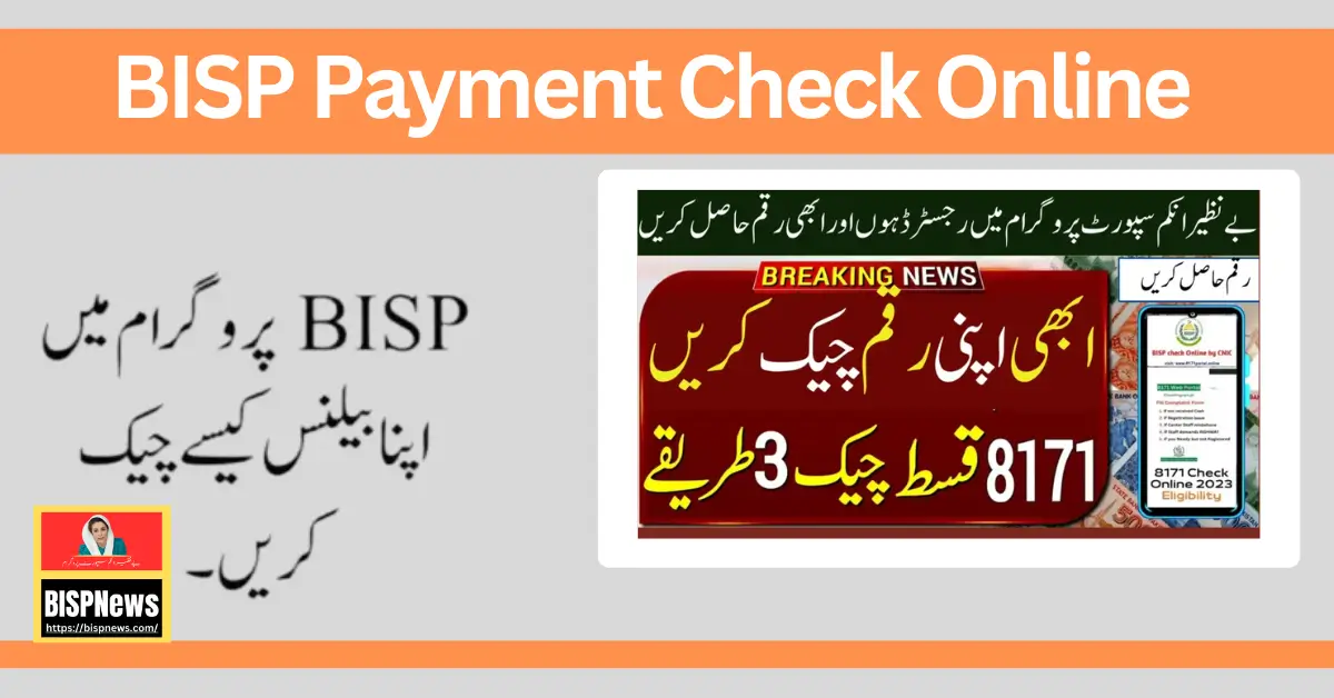 BISP Payment Check Online Started By 8171 Web Portal