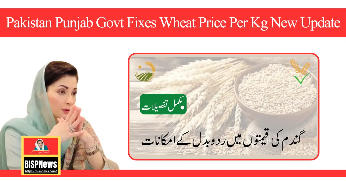 Pakistan Punjab Govt Fixes Wheat Price Per Kg New Update
