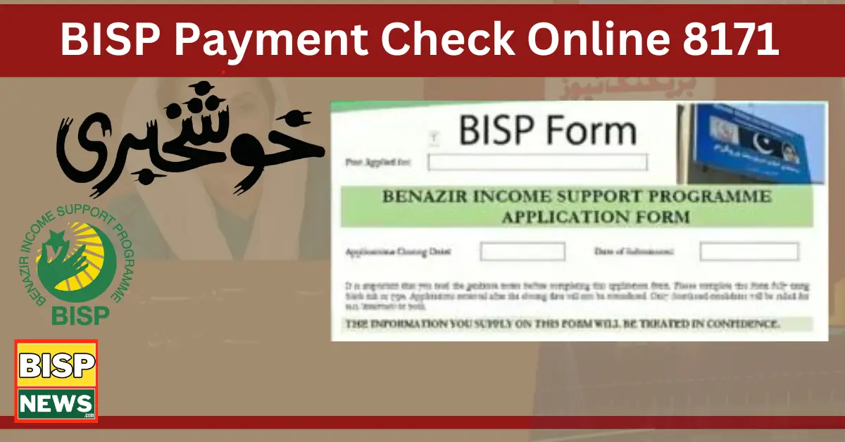 BISP Payment Check Online 8171 Web Portal By CNIC