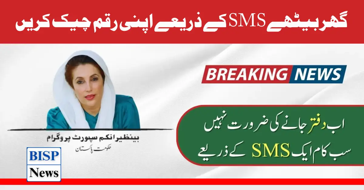 Latest News Benazir 8171 SMS Receive For Poor Families