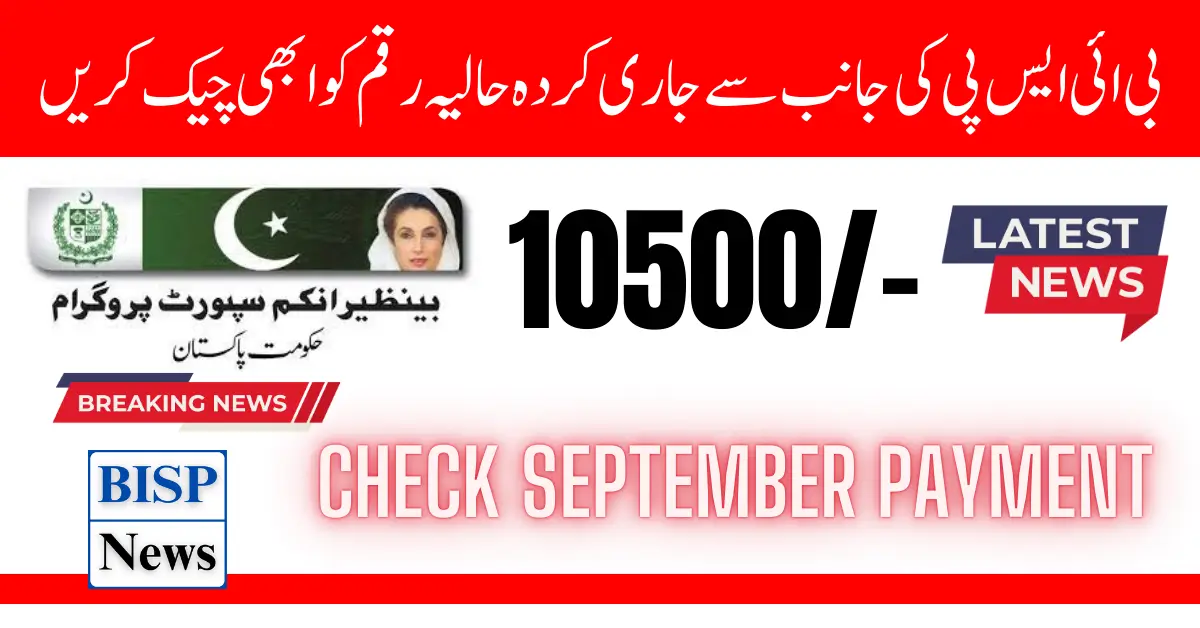 Check BISP Recent Payment 10500 Latest Method 11 September 2024