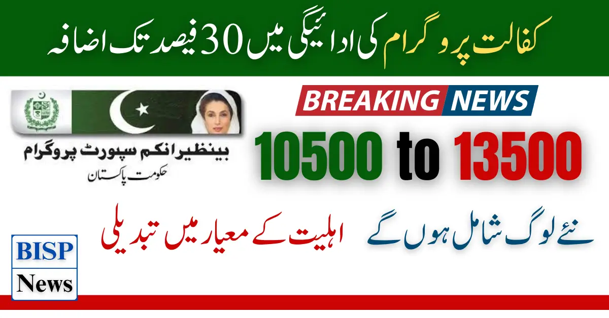 Benazir Kafaalat Program Payment Increase 30% Notification Continues in Pakistan